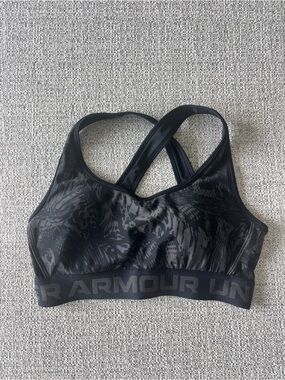Under Armour Black Patterned Crossback Sports Bra